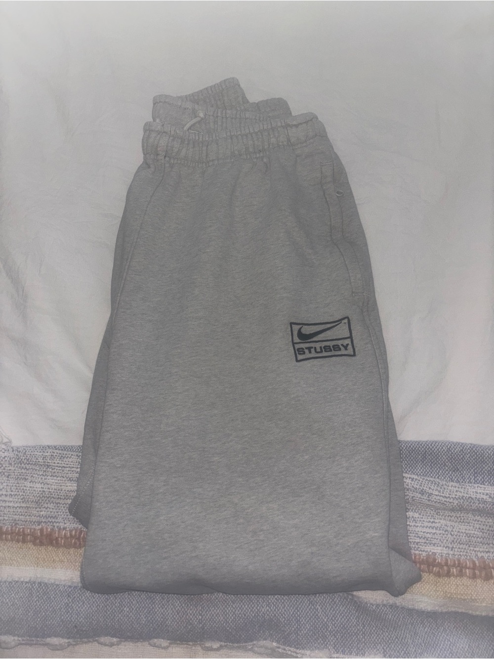 Stussy Grey Track Joggers with Logo Patch - Picture 1 of 4